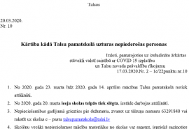 Kārtība kādā Talsu pamatskolā uzturas nepiederošas personas