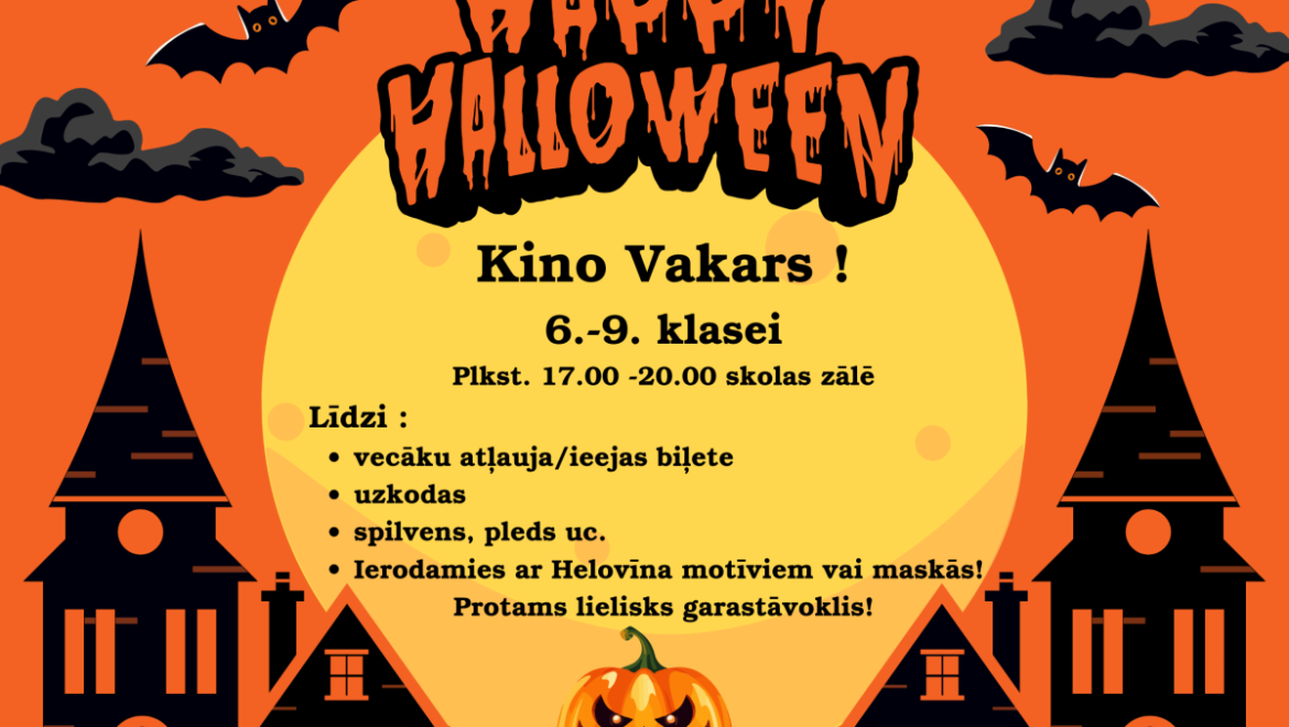 🎃 Helovīna kino vakars skolā! 👻