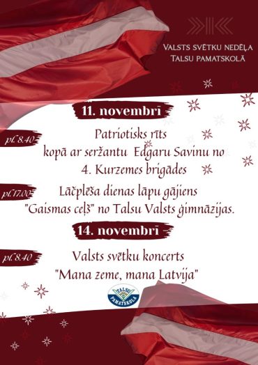 Valsts svētku nedēļa Talsu pamatskolā! 🎶🇱🇻